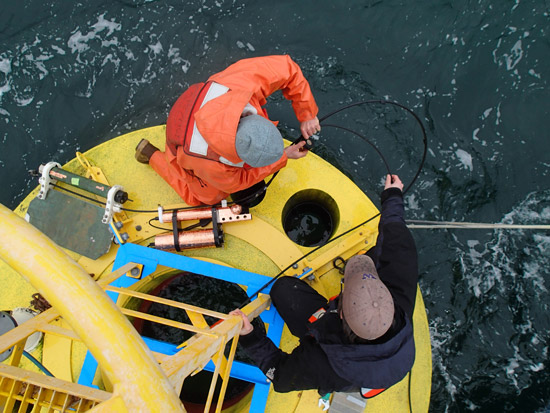 Installing sensors on the ORCA mooring