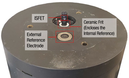 Labeled diagram of the Shallow SeaFET sensor and electrodes.