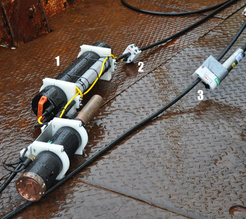 Photo of a flexible sampling platform in use on the open ocean - Seabird Scientific USV Sensor