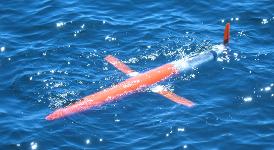An AUV in use in ocean waters