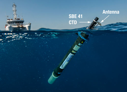 An SBE 41 CTD integrated into a float.