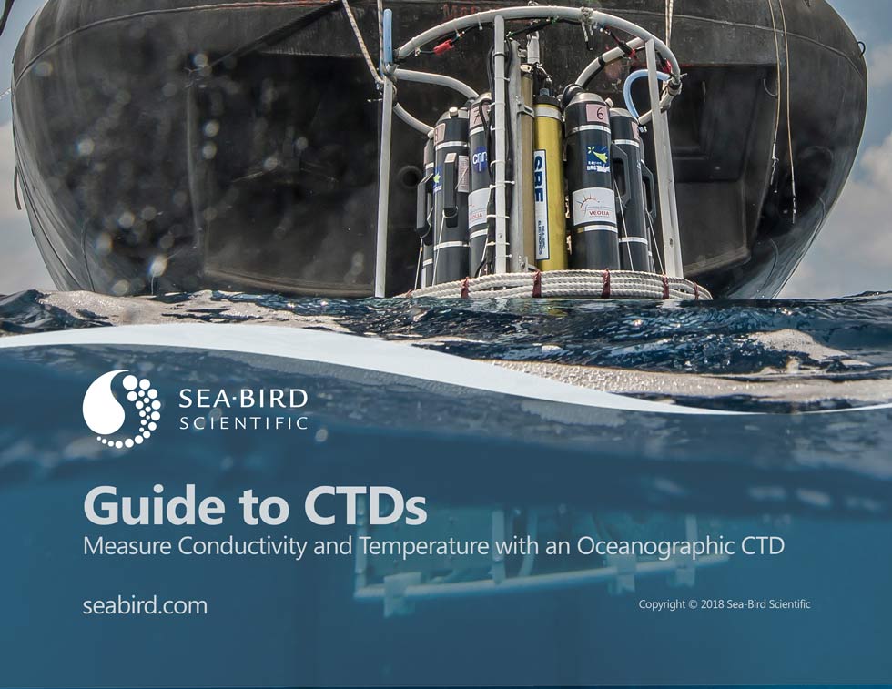 Guide to CTDs - Measure Conductivity and Temperature with an Oceanographic CTD. Photo of instruments being lowered into the ocean after being dropped from a ship.
